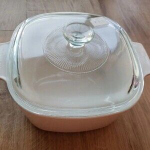 NWT Corelle White Base Clear Lid Oven Safe Stovetop Baking Casserole